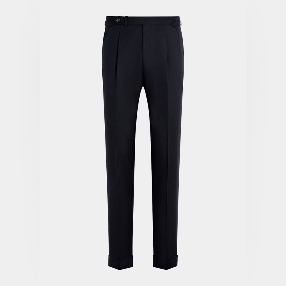 SuitSupply Dark Navy Slim Leg Tapered Trousers SALE